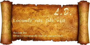 Locsmándi Dávid névjegykártya